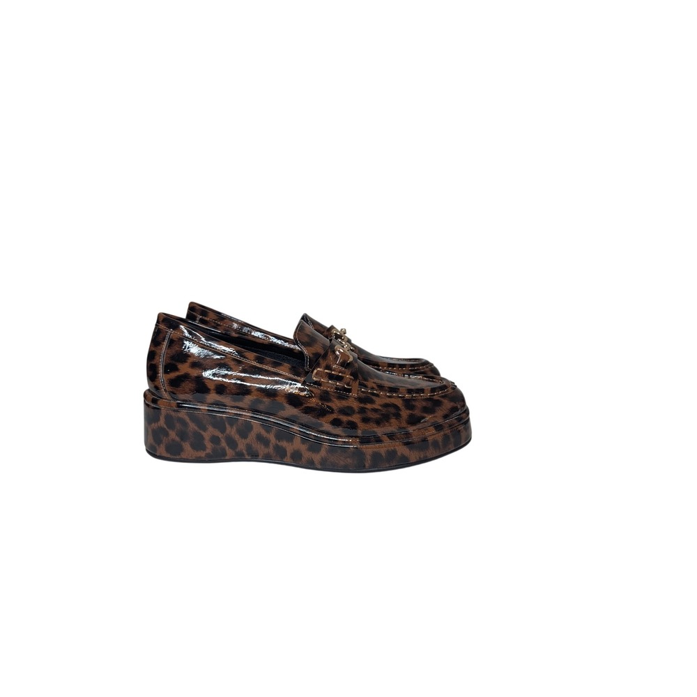 NNWOT Matisse Coconuts Kimbra Leopard Patent Platform Wedge Loafers 7